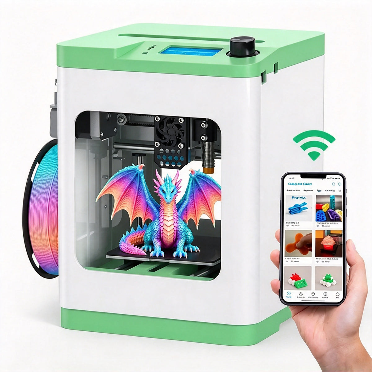 🎁 Kids' Mini 3D Printer – Fully Assembled, Beginner-Friendly 3D Printing Machine with 3,500+ Preloaded Models