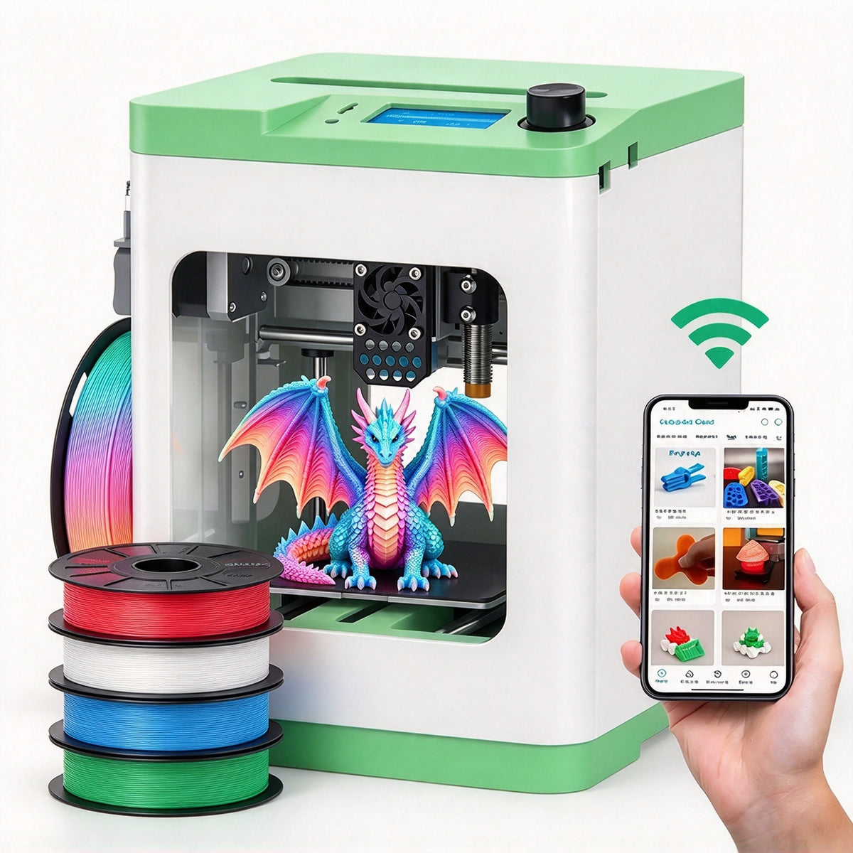 🎁 Kids' Mini 3D Printer – Fully Assembled, Beginner-Friendly 3D Printing Machine with 3,500+ Preloaded Models