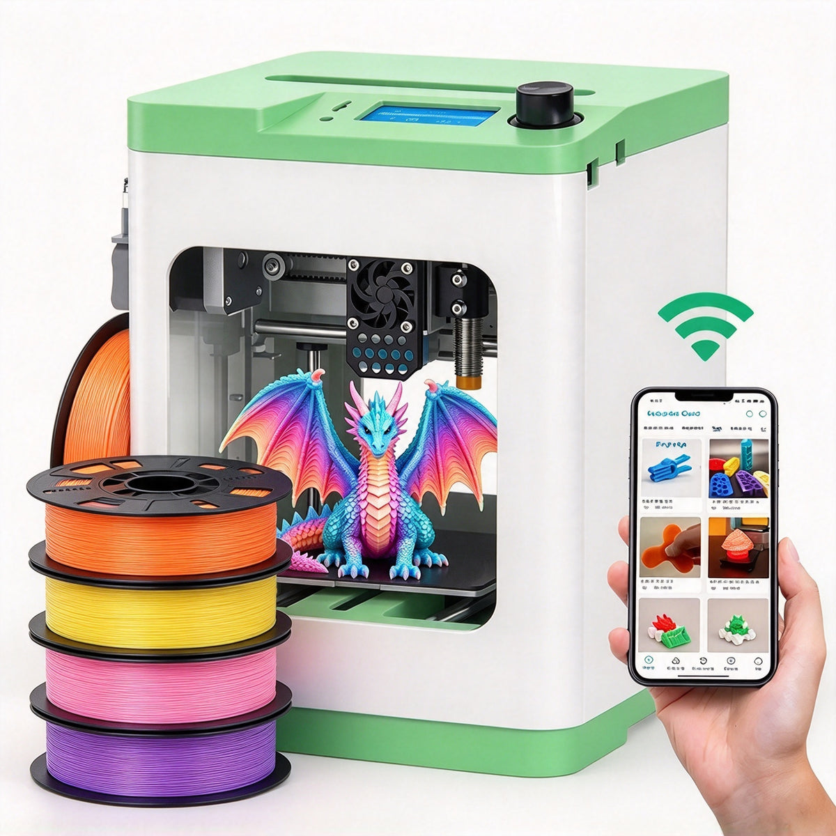 🎁 Kids' Mini 3D Printer – Fully Assembled, Beginner-Friendly 3D Printing Machine with 3,500+ Preloaded Models