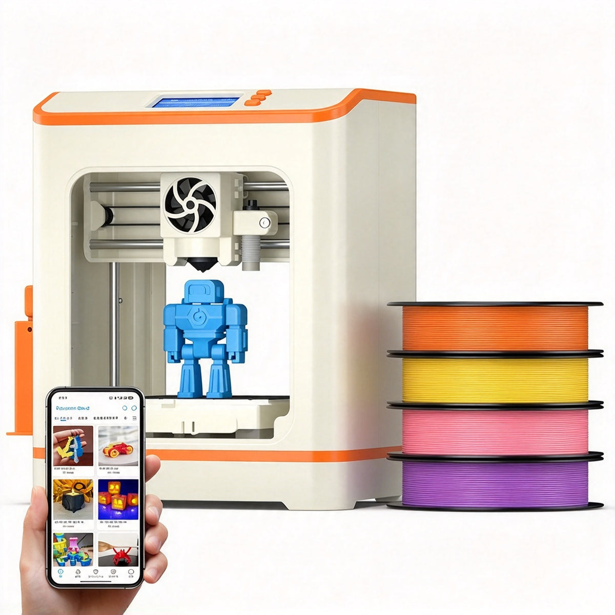 🎁 Kids' Mini 3D Printer – Fully Assembled, Beginner-Friendly 3D Printing Machine with 3,500+ Preloaded Models