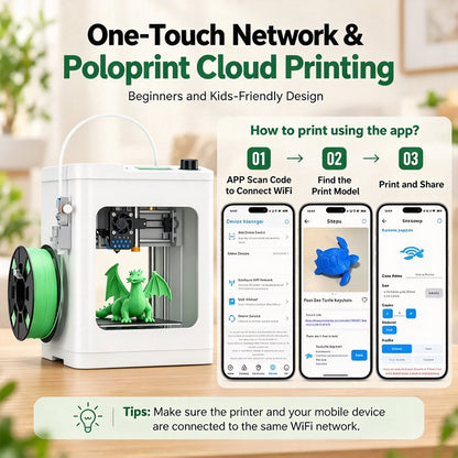 🎁 Kids' Mini 3D Printer – Fully Assembled, Beginner-Friendly 3D Printing Machine with 3,500+ Preloaded Models