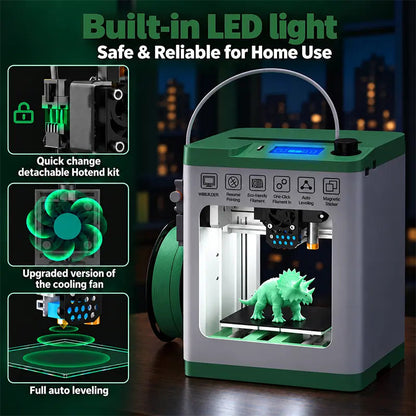 🎁 Kids' Mini 3D Printer – Fully Assembled, Beginner-Friendly 3D Printing Machine with 3,500+ Preloaded Models