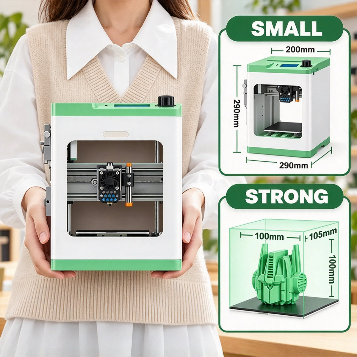 🎁 Kids' Mini 3D Printer – Fully Assembled, Beginner-Friendly 3D Printing Machine with 3,500+ Preloaded Models