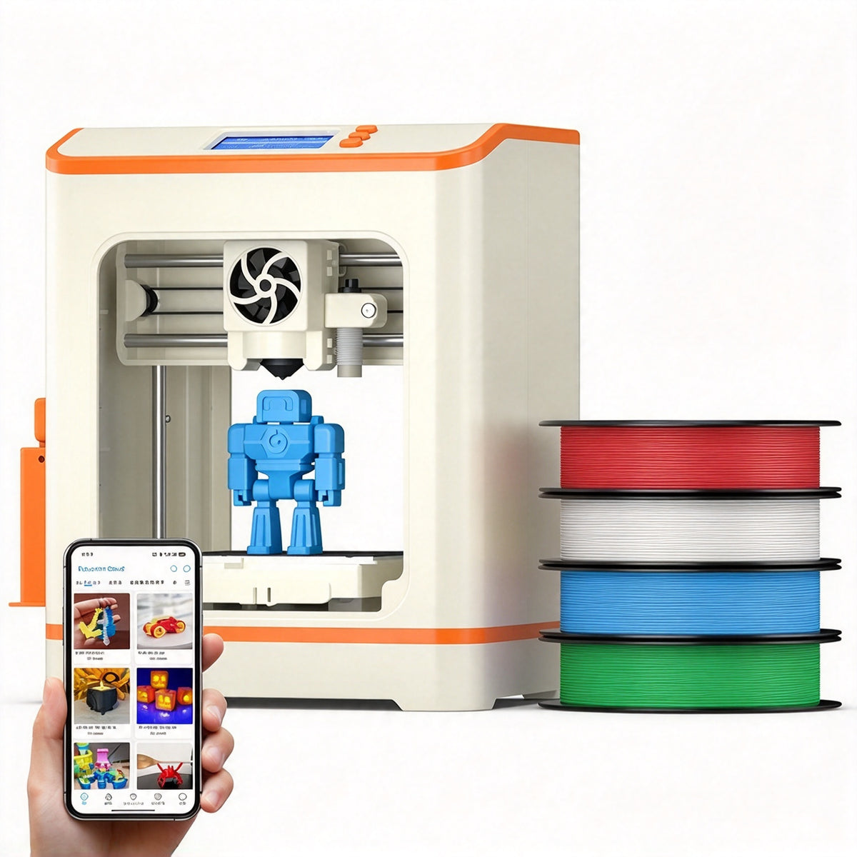 🎁 Kids' Mini 3D Printer – Fully Assembled, Beginner-Friendly 3D Printing Machine with 3,500+ Preloaded Models