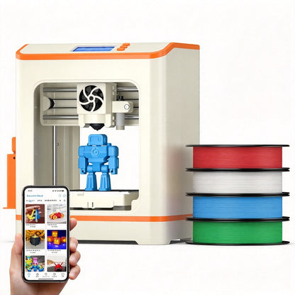 🎁 Kids' Mini 3D Printer – Fully Assembled, Beginner-Friendly 3D Printing Machine with 3,500+ Preloaded Models