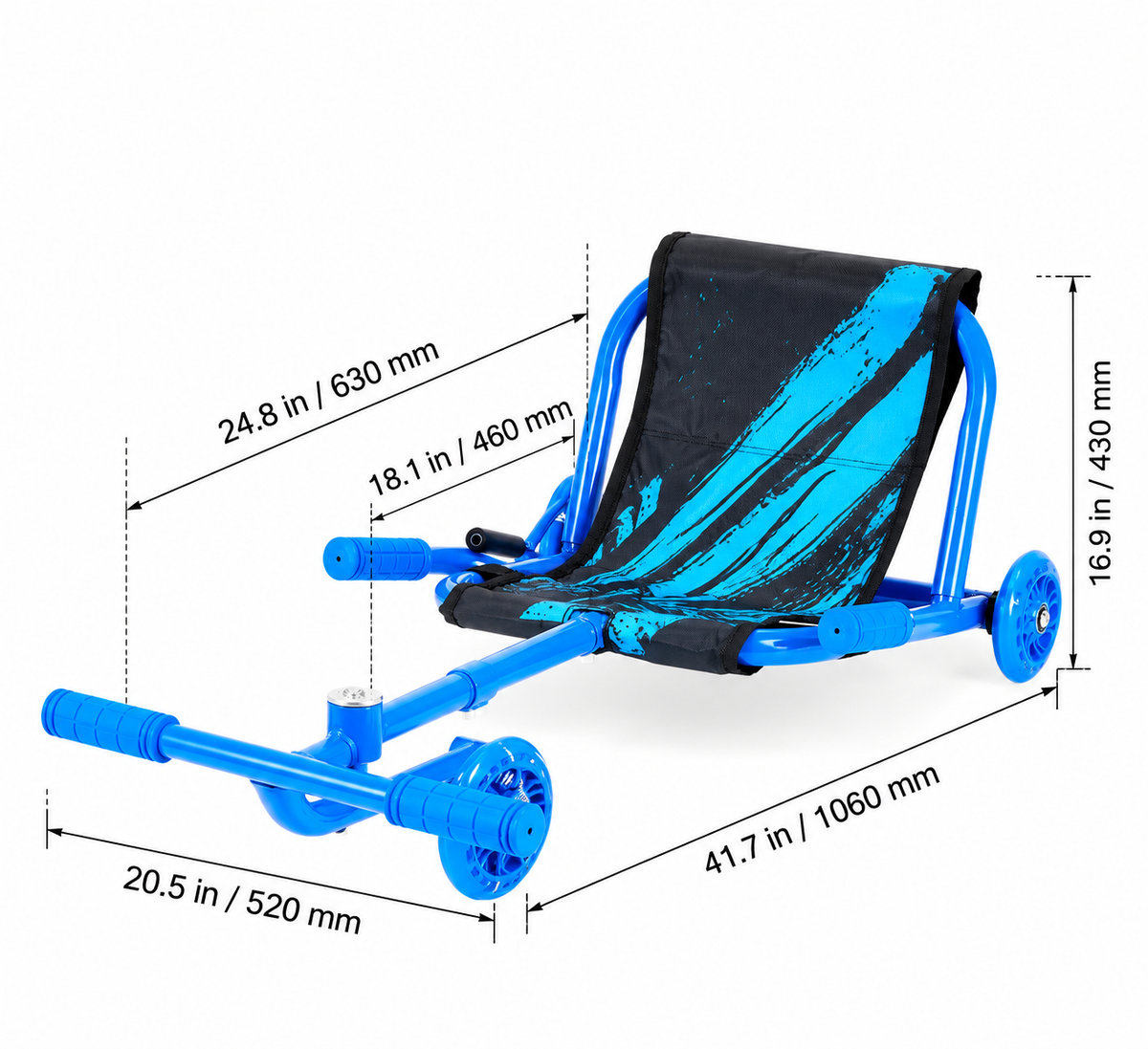 🛴 Kids' Swing Scooter – Adjustable Steel Wiggle Scooter, Hand Brake, 150 LB Capacity, Ages 4+ 🎁