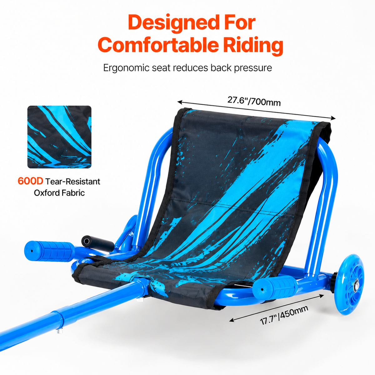 🛴 Kids' Swing Scooter – Adjustable Steel Wiggle Scooter, Hand Brake, 150 LB Capacity, Ages 4+ 🎁