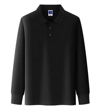 Men Classic Long Sleeve Polo Shirt | Lapel Collar Business Casual Solid Top