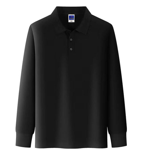 Men Classic Long Sleeve Polo Shirt | Lapel Collar Business Casual Solid Top